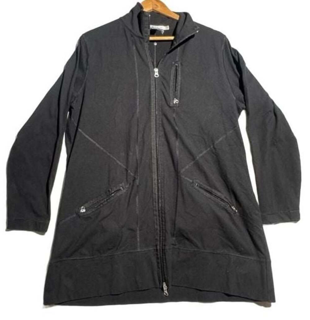 Neon Buddha Women's Black Full Zip Cotton Blend Long Sleeve Jacket Size XL